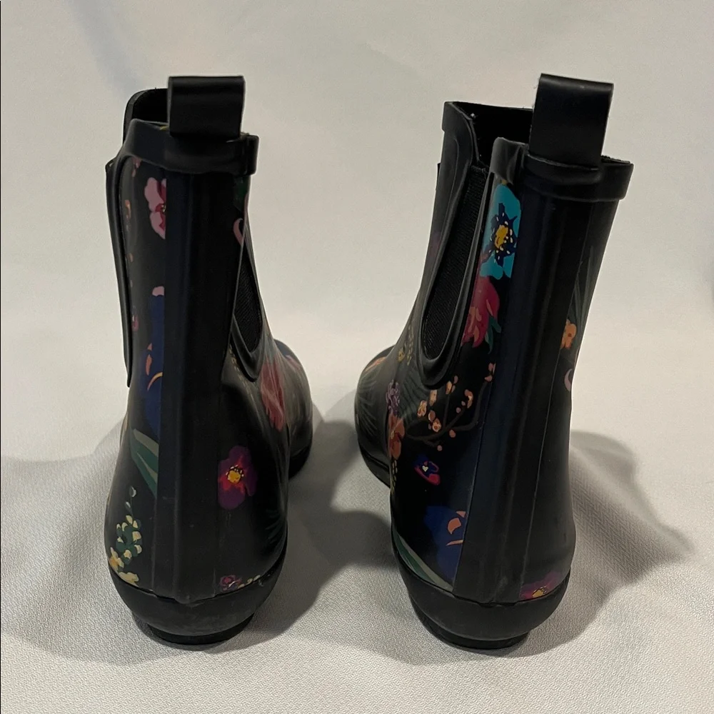 HISEA Floral Short Rain Boots - Black